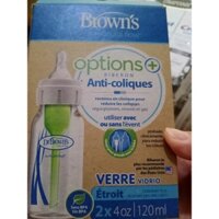 BÌNH SỮA DR BROWN'S SET 2  ANTI COLIQUES OPTION THỦY TINH 120ML