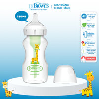 Bình sữa Dr.Brown’ cổ rộng 270ml nhựa PP Options Plus(núm ty đi kèm số 2)-mã 91019