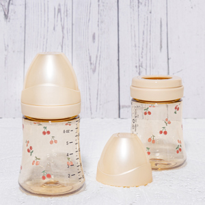 Bình sữa Grosmimi PPSU Cherrish 200ml núm ti dành cho bé 2-5 tháng tuổi – màu Rose Gold