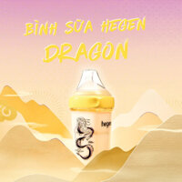 Bình sữa Hegen Dragon 240ml núm ti size M từ 3 – 6 tháng PPSU (Rồng Vàng).