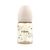 Bình sữa I Love You Mom Hibee 170ml 8 Van Màu Cát đi kèm núm S