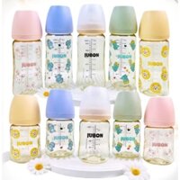 Bình sữa Jubon cho bé sơ sinh. Bình sữa jubon nhựa ppsu bình sữa họa tiết xinh xắn size 170ml và 270 ml - Tặng kèm núm