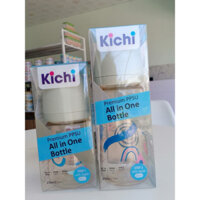 Bình sữa KICHI chính hãng CẢM BIẾN NHIỆT bằng PPSU cao cấp kèm núm ti silicon siêu mềm cho bé 170ml/270ml