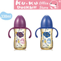 Bình sữa KKU cổ rộng nhựa PPSU chịu nhiệt cao có tay cầm 330ml ku5867