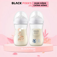 Bình sữa mô phỏng tự nhiên mới hiệu Philips Avent hươu cao cổ/gấu trúc 260ml đơn