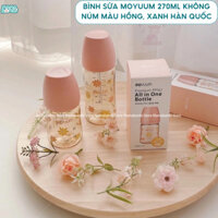 Bình Sữa Moyuum 270 ml không núm màu hồng, xanh Hàn Quốc