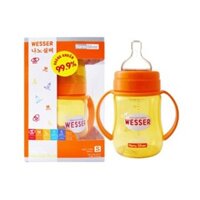Bình Sữa Nano Silver Wesser 180ml (cổ rộng kháng khuẩn 99,9%).