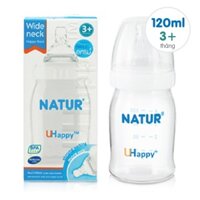 Bình sữa Natur Uhappy cổ rộng 120ml