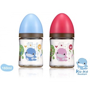 Bình Sữa Nhựa PES Cổ Rộng Kuku KU5852A - 160 ml