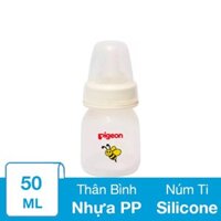 Bình sữa nhựa PP Pigeon cổ hẹp 50 ml - Hình con ong (mọi độ tuổi)