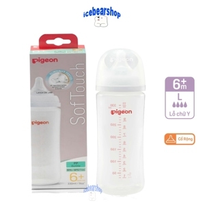 Bình sữa nhựa PP Pigeon Plus SoftTouch siêu mềm 160 ml