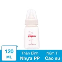 Bình sữa nhựa PP Pigeon vuông cổ hẹp 120 ml (0 - 4 tháng)