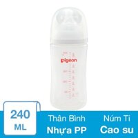 Bình sữa nhựa PP Pigeon Softouch Plus WN3 cổ rộng 240 ml (từ 3 tháng)