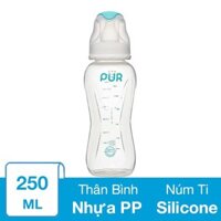 Bình sữa nhựa PP Pur Advanced 1802 cổ hẹp 250 ml (3 - 6 tháng)