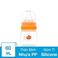 Bình sữa nhựa PP Wesser TBSPPW60 cổ hẹp 60 ml (0 - 3 tháng)