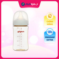 Bình sữa nhựa PPSU Pigeon Softouch Plus WN3 cổ rộng 240 ml (từ 3 tháng)