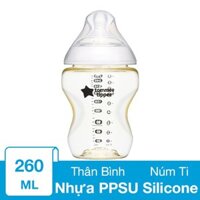 Bình sữa nhựa PPSU Tommee Tippee Natural Start 423937 cổ rộng 260 ml (3 - 6 tháng)