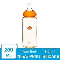 Bình sữa nhựa PPSU Wesser TBSWPP250 cổ hẹp 250 ml (4 - 6 tháng)