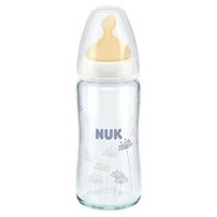Bình sữa NUK  240ML thủy tinh cao su siêu mềm - 745077