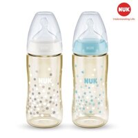 Bình sữa NUK Cổ Rộng Premium Choice nhựa PPSU 300ml ty Silicone 1M - NU35758 - binh sua co rong