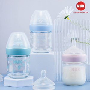 Bình sữa Nuk Nature Sense thủy tinh 120ml S1-M