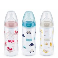 Bình sữa Nuk nhựa cổ rộng 300ml silicone