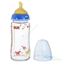 Bình sữa NUK nhựa núm ty silicon 300ml