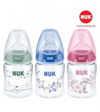 Bình Sữa NUK Premium Choice+ Nhựa PA của Đức (150ml Núm ti dẹt chỉnh nha S1-M) Cho bé từ 0-6 tháng
