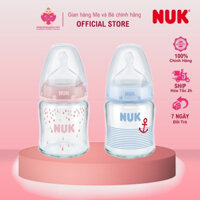 Bình Sữa Nuk Thủy Tinh 120ml Núm Ti Silicon S1 (0-6m) - M - Made in Germany