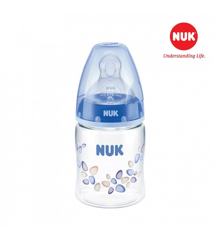 Bình sữa PA Nuk núm silicone S1-M 150ml NU21475