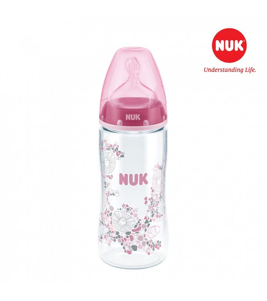 Bình sữa PA Nuk núm silicone S2-M 300ml NU21474