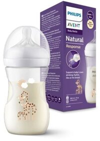 Bình sữa Philips Avent mô phỏng tự nhiên họa tiết Hươu cao cổ 260ml (SCY903/66)