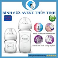 Bình sữa Phillips Avent Natural thủy tinh không BPA chống đầy hơi chống sặc an toàn cho bé 120/240ml