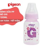 Bình sữa Pigeon 120ml cổ hẹp PP cao cấp bé gái D11241200