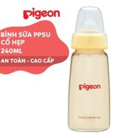 Bình sữa Pigeon 160ml cổ hẹp PPSU Plus với núm vú silicone siêu mềm D11261100