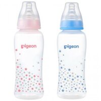 Bình sữa Pigeon cổ hẹp PP Streamline hình ngôi sao hồng/xanh 250ml