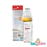 Bình sữa Pigeon cổ rộng nhựa PPSU Plus 240ml