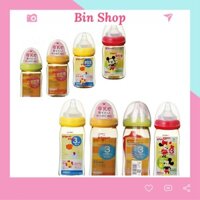 Bình Sữa Pigeon Nội Địa Nhật Cổ Rộng Nhựa PPSU Bin Shop dung tích 160ml hoặc 240ml