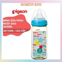 ☃✾❀Bình Sữa Pigeon Nội Địa Nhật PPSU Plus Ngôi Sao Cao Cấp 160ml/240ml Homdy Kids PG02