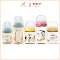 Bình sữa Pigeon Plus WN3 hình gấu cho bé 160ml/240ml, bình sữa trẻ em PPSU nội địa Nhật