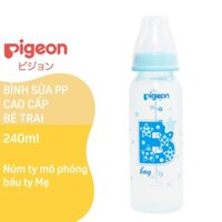 Bình Sữa Pigeon PP Cao Cấp Bé Trai 240Ml, dành cho bé từ 3 đến 6 tháng tuổi