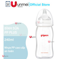 Bình sữa Pigeon PP Plus 240 ml Cho Bé Từ 3 Tháng Trở Lên