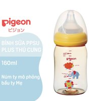 Bình sữa Pigeon PPSU Plus Hình thú cưng 160ml