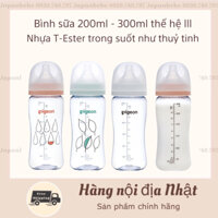 Bình sữa Pigeon T-Ester 200ml/300ml Nhựa trong suốt như thuỷ tinh [Chuẩn nội địa Nhật]