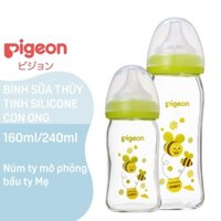 BÌNH SỮA PIGEON THỦY TINH CỔ RỘNG 160ML-240ML