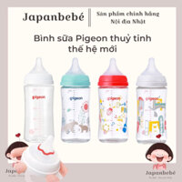 BÌNH SỮA PIGEON THUỶ TINH CỔ RỘNG thế hệ 3 160ml/240ml ( nội địa Nhật)