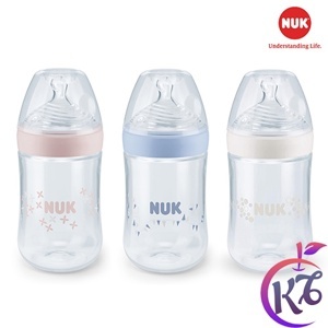 Bình sữa PP Nuk Nature Sense núm silicone S2-M 260ml NU21496