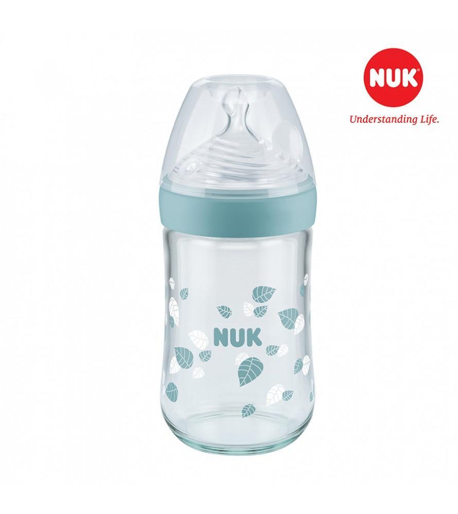 Bình sữa PP Nuk Nature Sense núm silicone S2-M 260ml NU21496