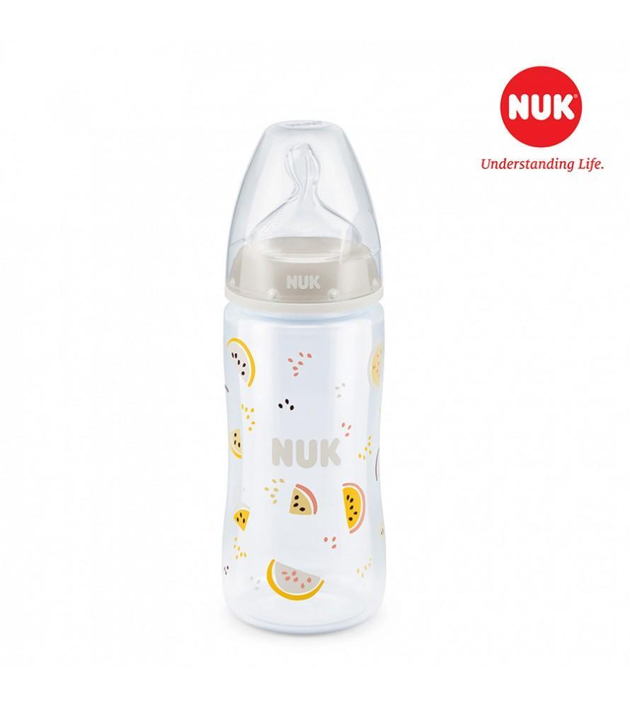 Bình sữa PP Nuk núm silicone S2-M 300ml NU34330