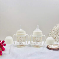 Bình sữa PPSU Jubon có ống hút và tay cầm đa năng in họa tiết  180ml